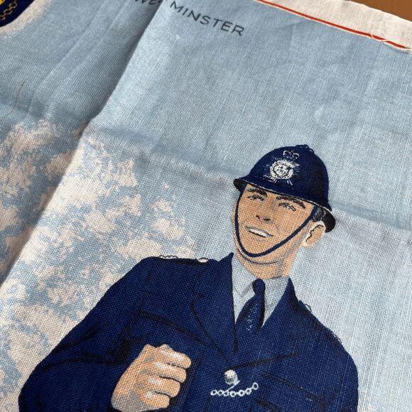 VTG Irish Linen Tea Towel City of Westminster Policeman Big Ben 20x30 - Picture 10 of 11